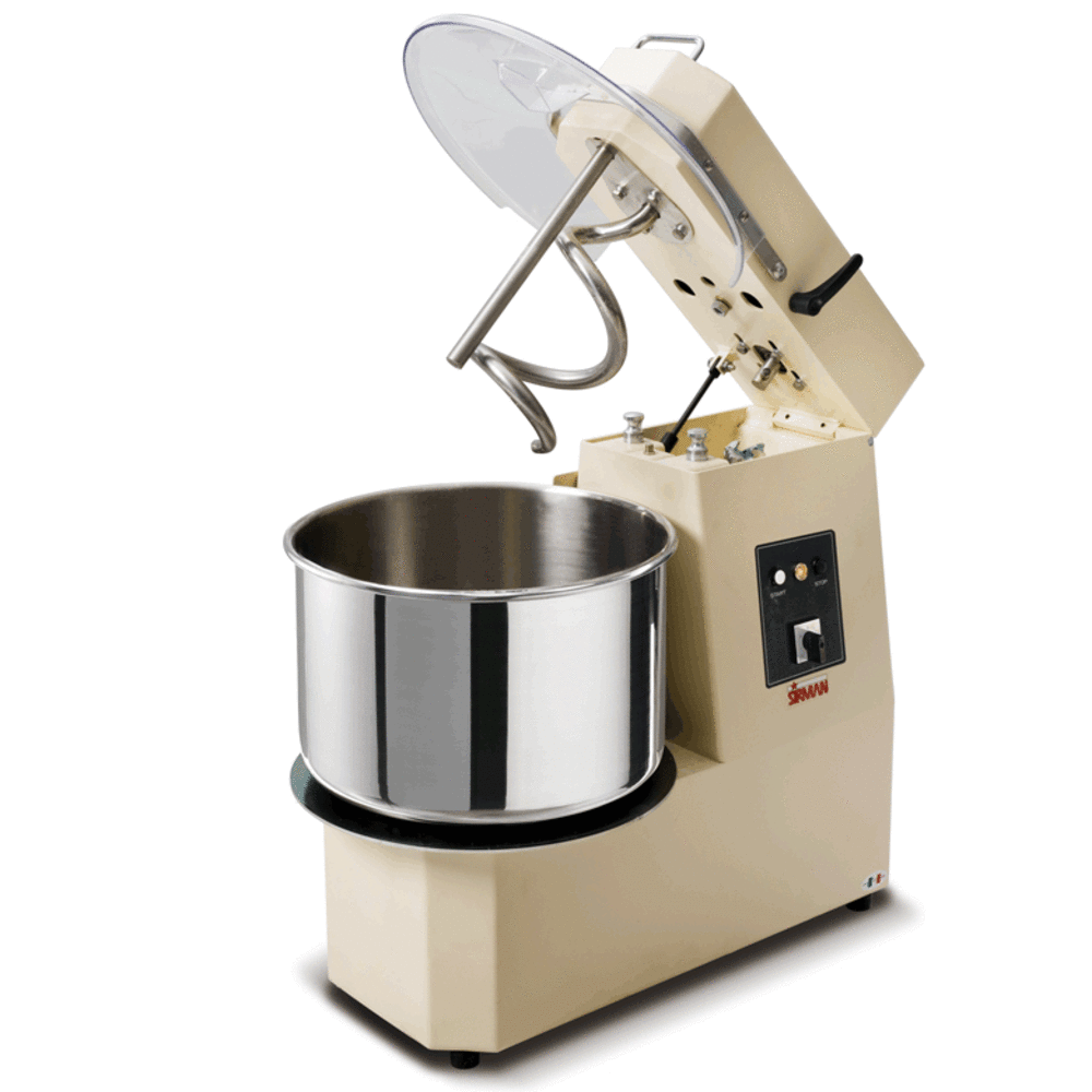 HNĚTAČ TĚSTA SPIRÁLOVÝ - HERCULES 20 400V - S VÝKLOPNOU HLAVOU / 2 RYCHLOSTI, NÁDOBA 21 L